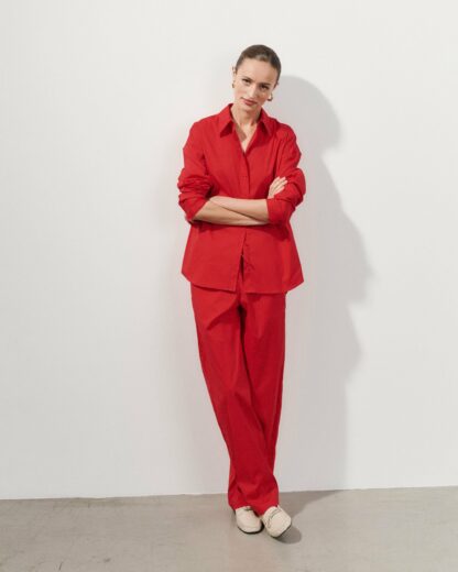 sessei, pantalon, popeline , rouge, lou, hesme