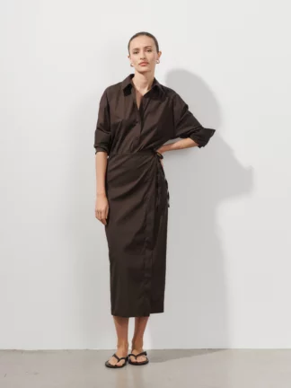 sessei, jupe, skirt, coton, Antonia, marron, popeline, hesme
