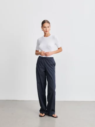 sessei, pantalon, lou, popeline, marine, rayures, hesme
