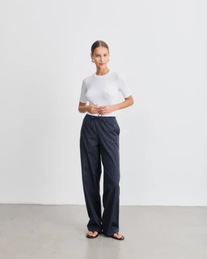 sessei, pantalon, lou, popeline, marine, rayures, hesme