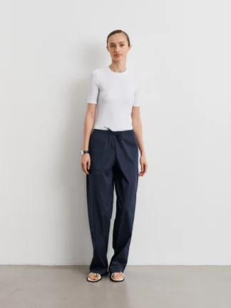 sessei, marine, lou, popeline, coton, hesme, pantalon