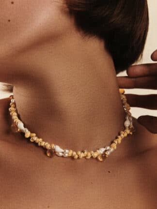 collier natà, citrine, coquillage, pascale monvoisin, hesmé