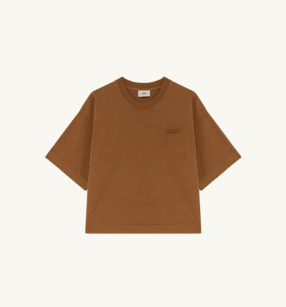 hesme, autry, tshirt, boxy, camel, femme